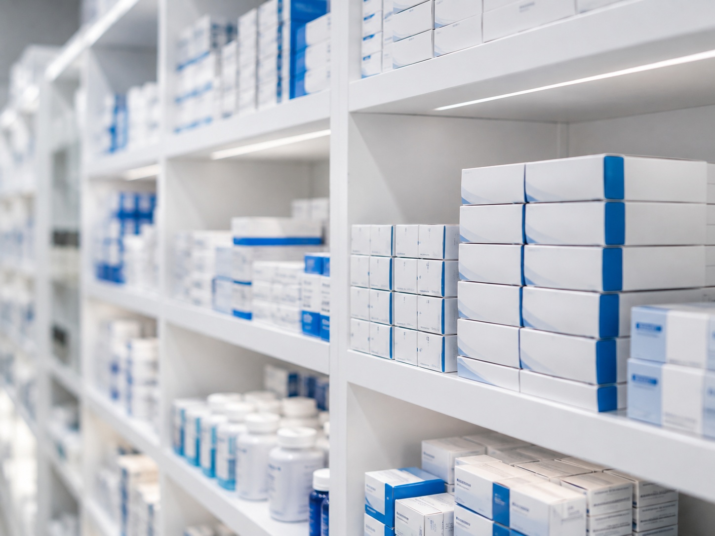 Pharmacy shelving illustration