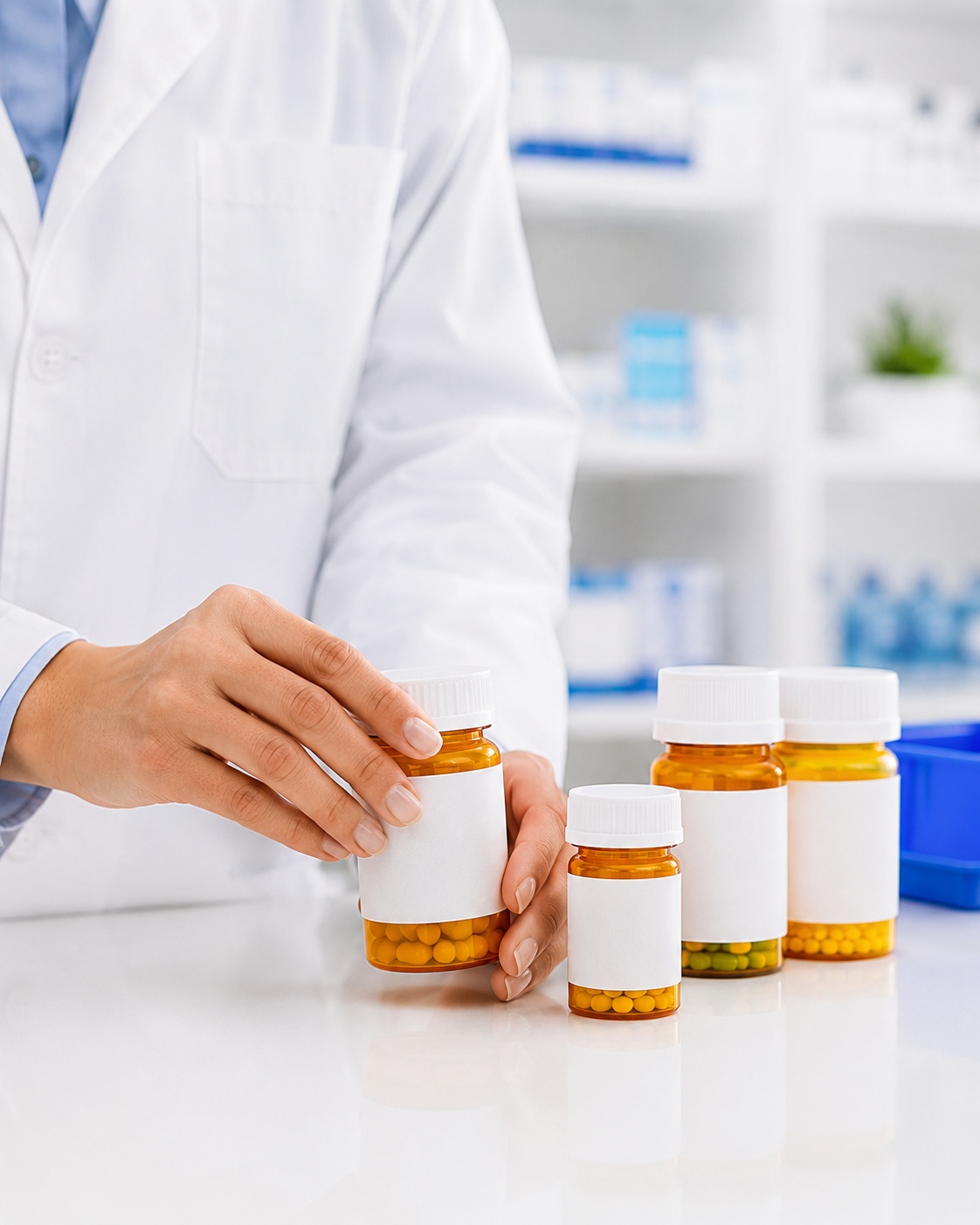 Pharmacy products ready for stock review